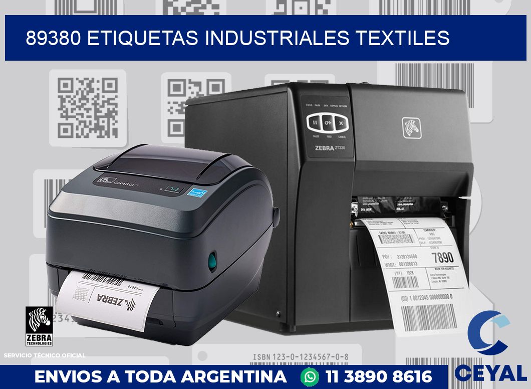 89380 ETIQUETAS INDUSTRIALES TEXTILES
