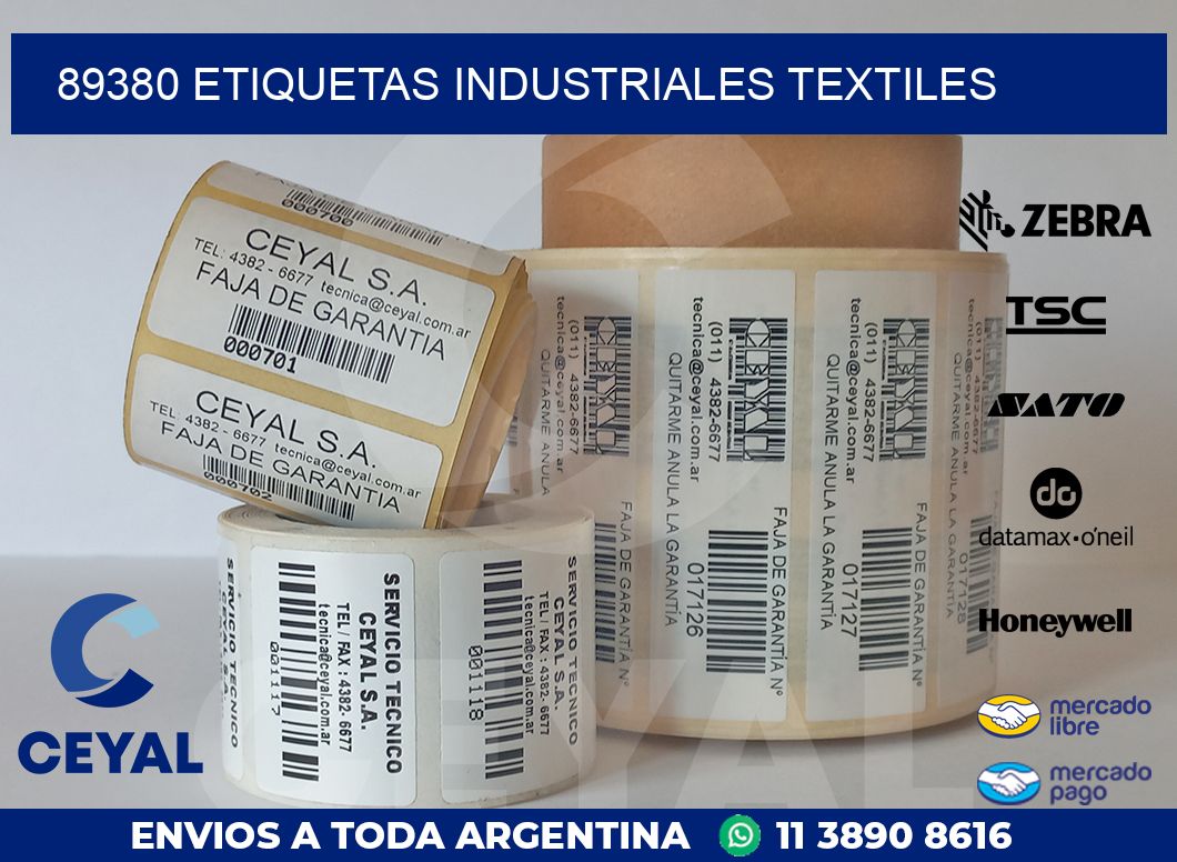 89380 ETIQUETAS INDUSTRIALES TEXTILES