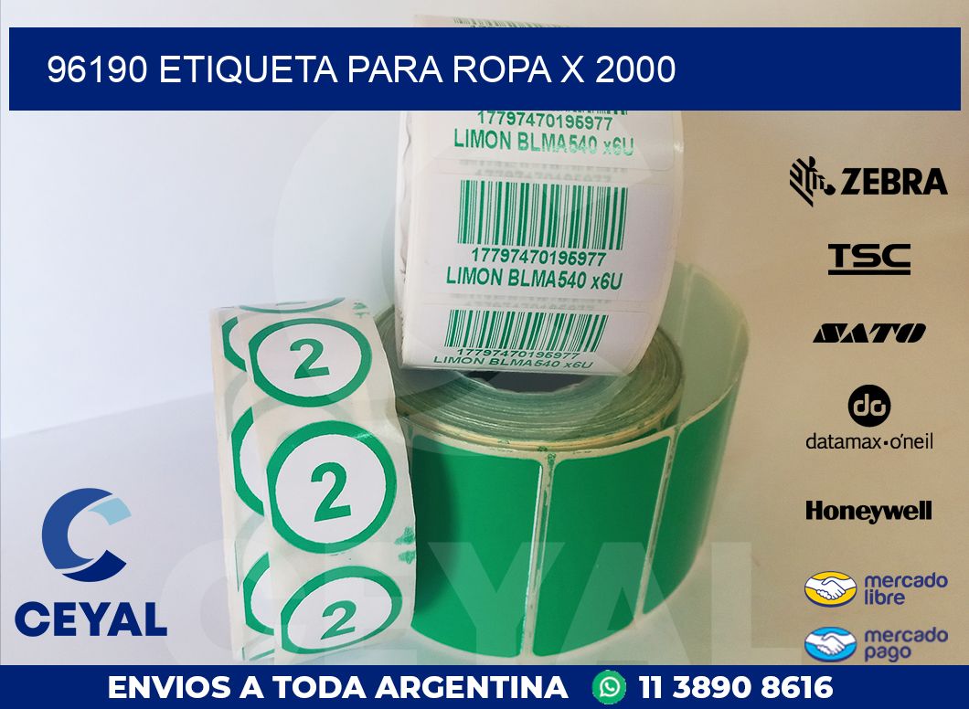 96190 ETIQUETA PARA ROPA X 2000