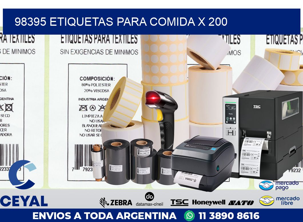 98395 ETIQUETAS PARA COMIDA x 200