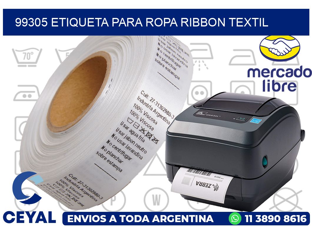 99305 ETIQUETA PARA ROPA RIBBON TEXTIL
