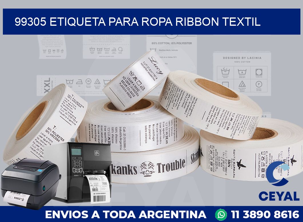 99305 ETIQUETA PARA ROPA RIBBON TEXTIL