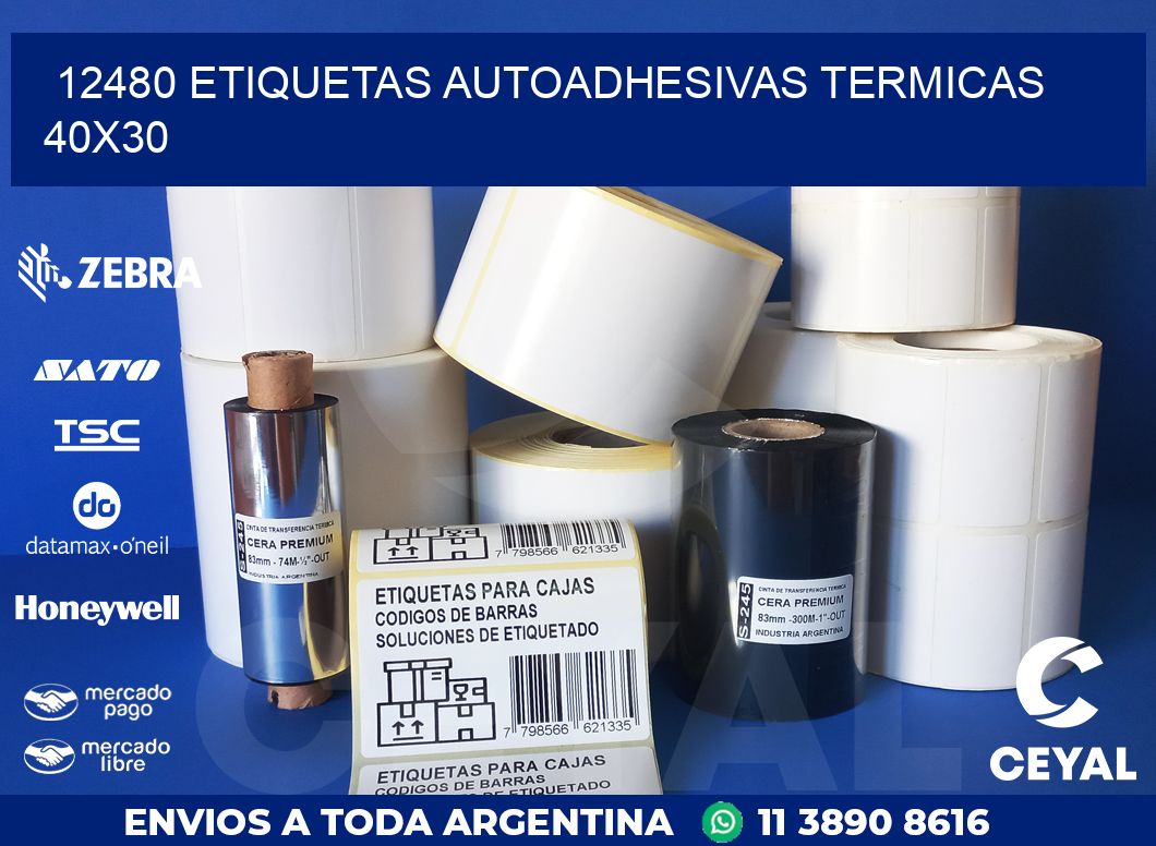 12480 ETIQUETAS AUTOADHESIVAS TERMICAS 40X30