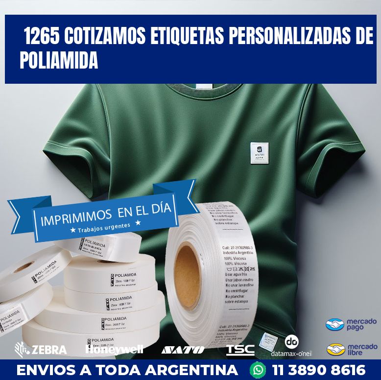 1265 COTIZAMOS ETIQUETAS PERSONALIZADAS DE POLIAMIDA