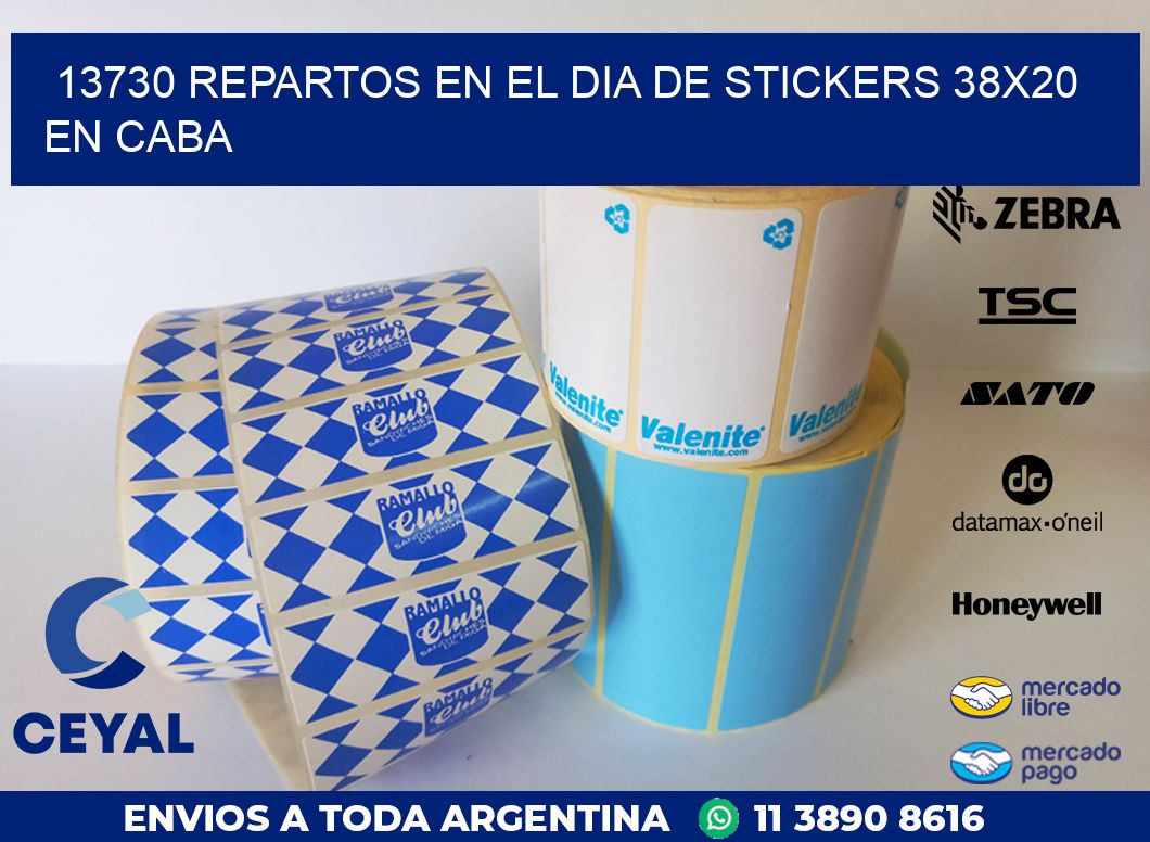 13730 REPARTOS EN EL DIA DE STICKERS 38X20 EN CABA