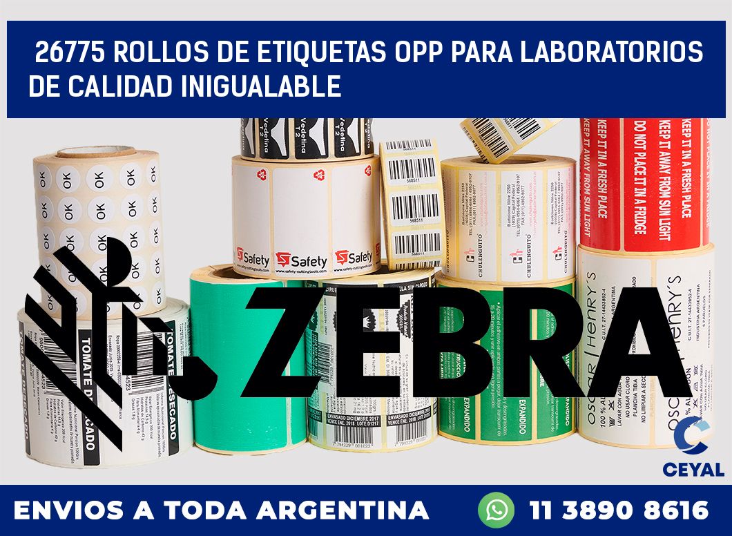 26775 ROLLOS DE ETIQUETAS OPP PARA LABORATORIOS DE CALIDAD INIGUALABLE