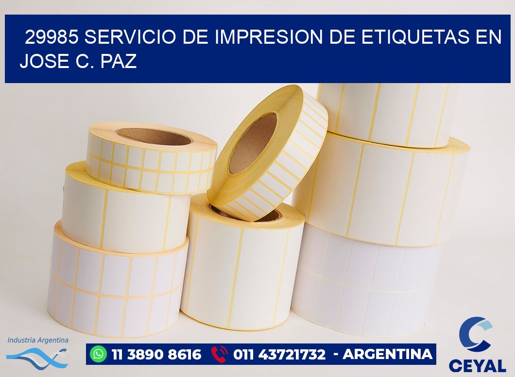 29985 SERVICIO DE IMPRESION DE ETIQUETAS EN JOSE C. PAZ