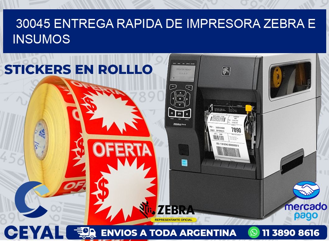 30045 ENTREGA RAPIDA DE IMPRESORA ZEBRA E INSUMOS