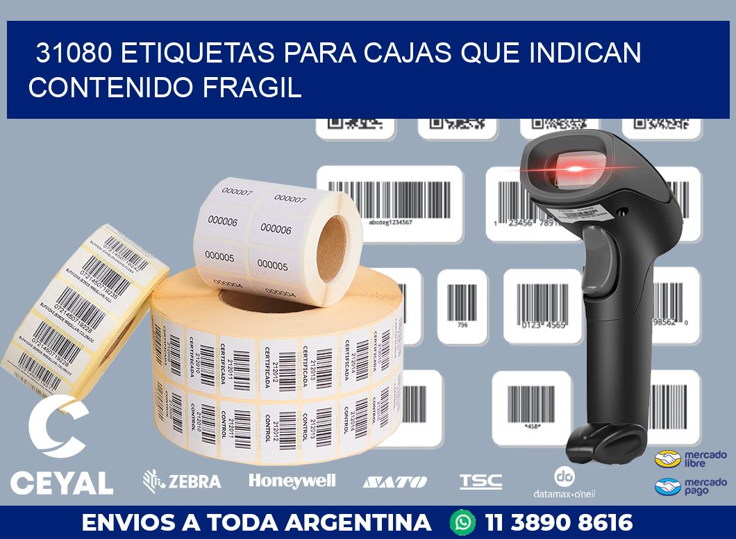 31080 ETIQUETAS PARA CAJAS QUE INDICAN CONTENIDO FRAGIL