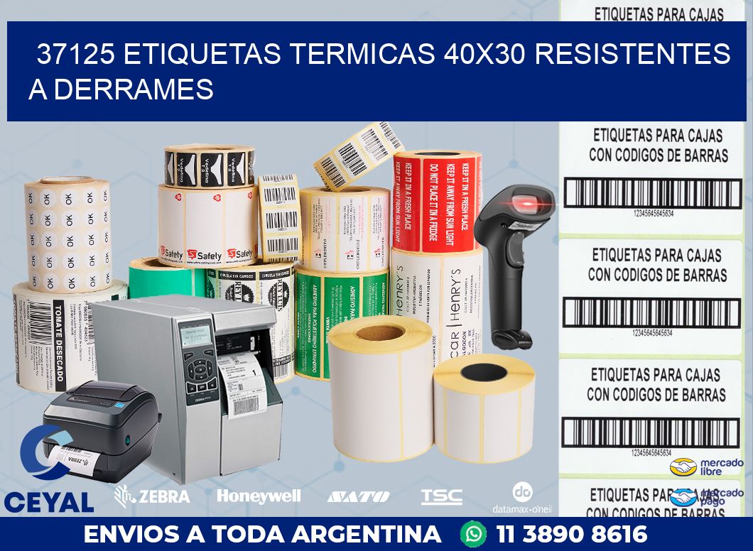 37125 ETIQUETAS TERMICAS 40X30 RESISTENTES A DERRAMES