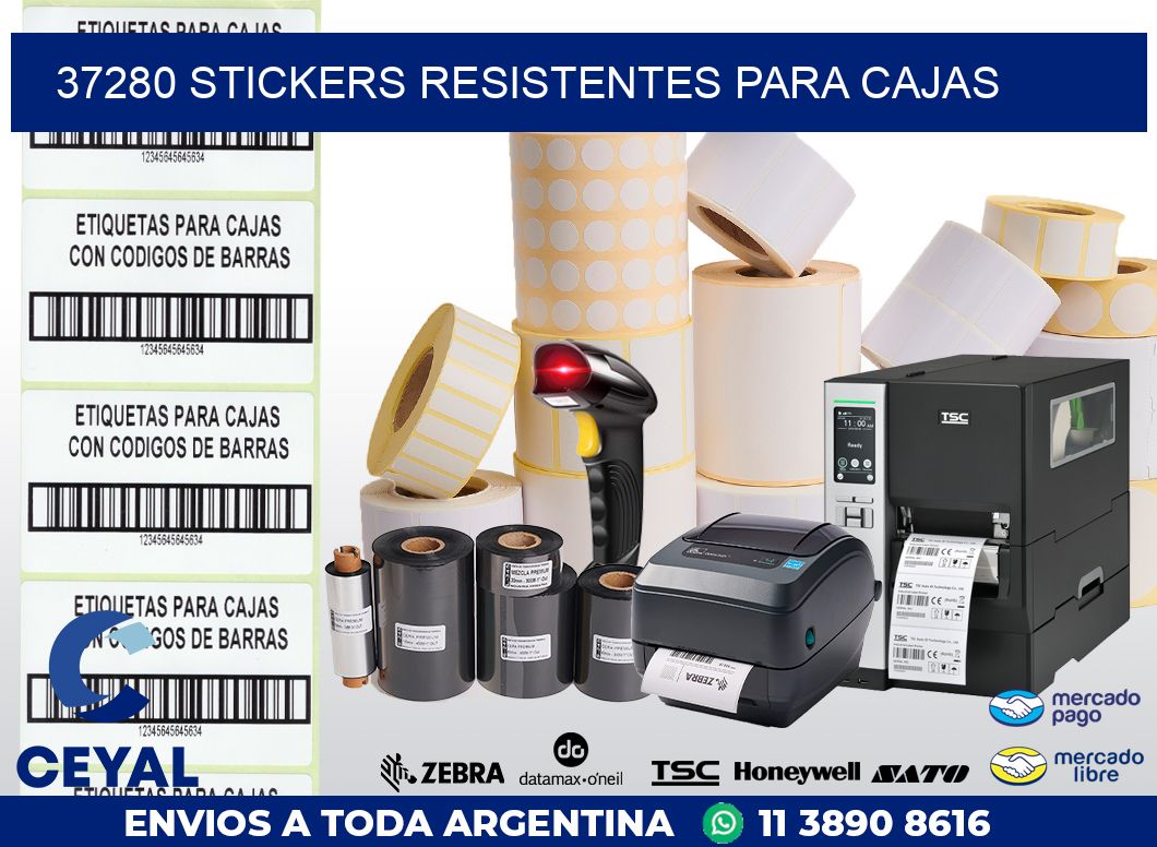 37280 STICKERS RESISTENTES PARA CAJAS