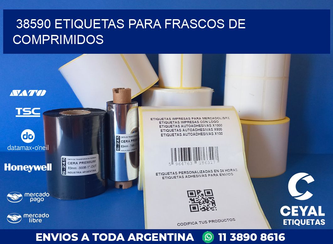38590 ETIQUETAS PARA FRASCOS DE COMPRIMIDOS