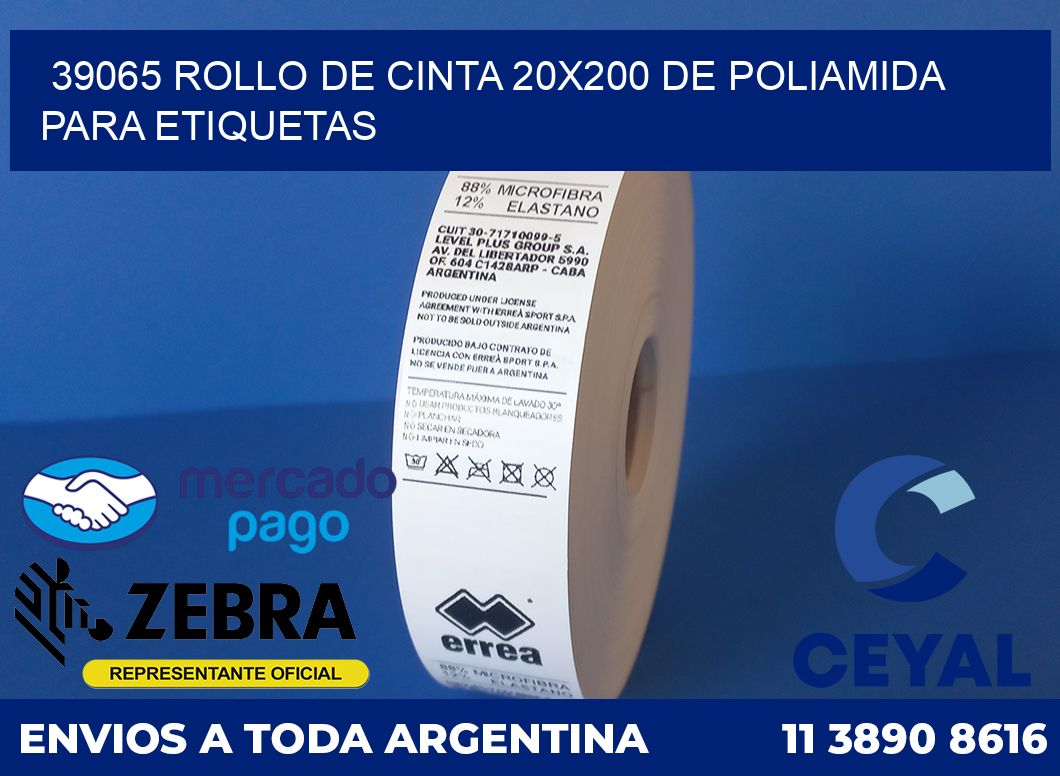 39065 ROLLO DE CINTA 20X200 DE POLIAMIDA PARA ETIQUETAS