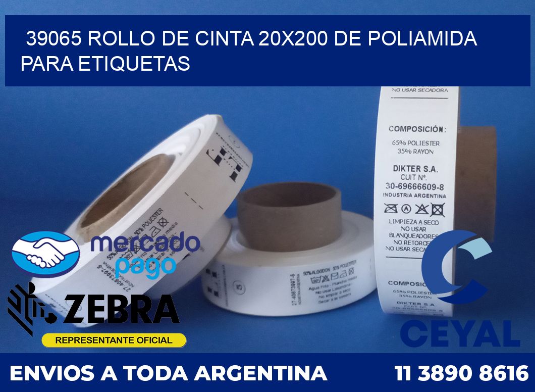 39065 ROLLO DE CINTA 20X200 DE POLIAMIDA PARA ETIQUETAS