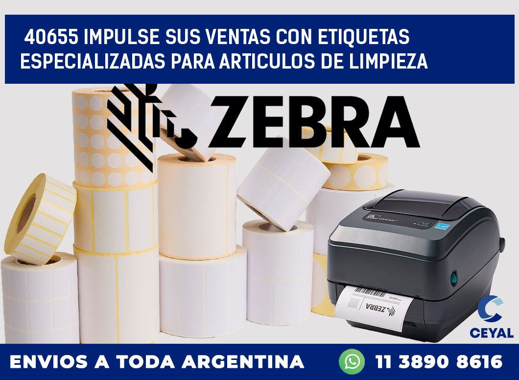 40655 IMPULSE SUS VENTAS CON ETIQUETAS ESPECIALIZADAS PARA ARTICULOS DE LIMPIEZA