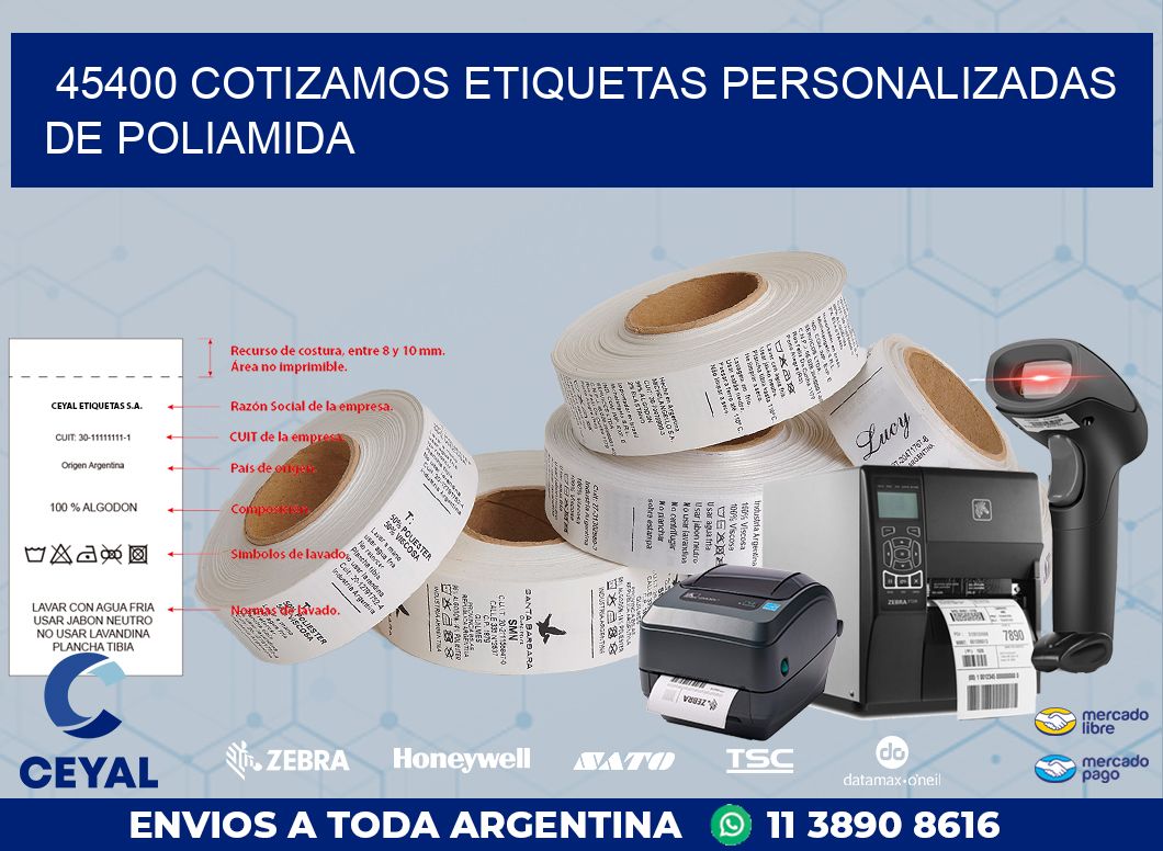 45400 COTIZAMOS ETIQUETAS PERSONALIZADAS DE POLIAMIDA