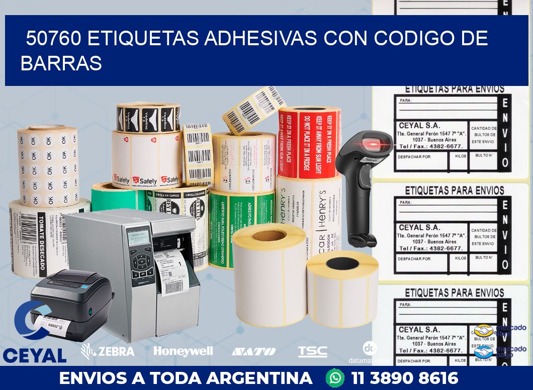 50760 ETIQUETAS ADHESIVAS CON CODIGO DE BARRAS