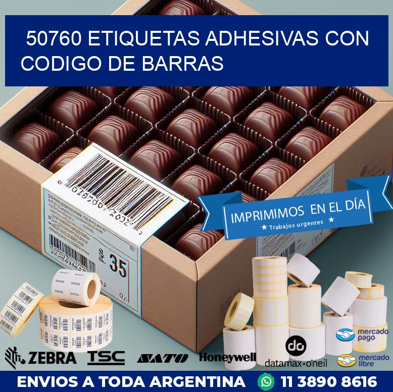 50760 ETIQUETAS ADHESIVAS CON CODIGO DE BARRAS