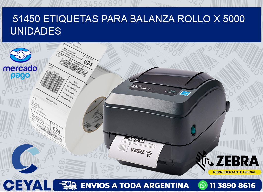 51450 ETIQUETAS PARA BALANZA ROLLO X 5000 UNIDADES