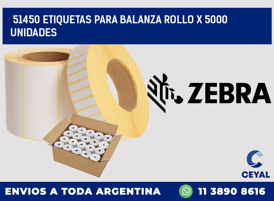 51450 ETIQUETAS PARA BALANZA ROLLO X 5000 UNIDADES