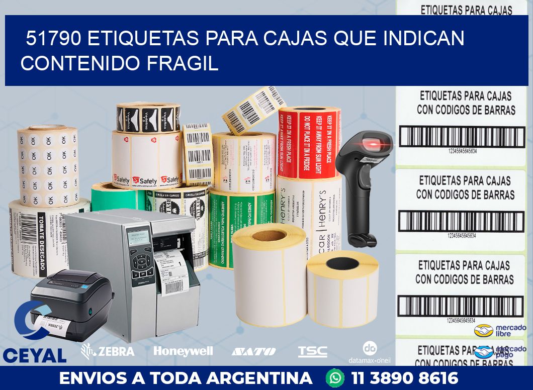 51790 ETIQUETAS PARA CAJAS QUE INDICAN CONTENIDO FRAGIL