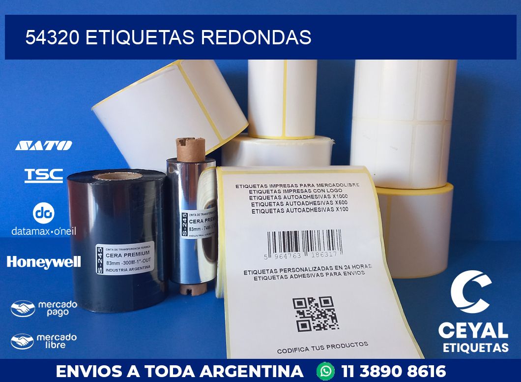 54320 ETIQUETAS REDONDAS