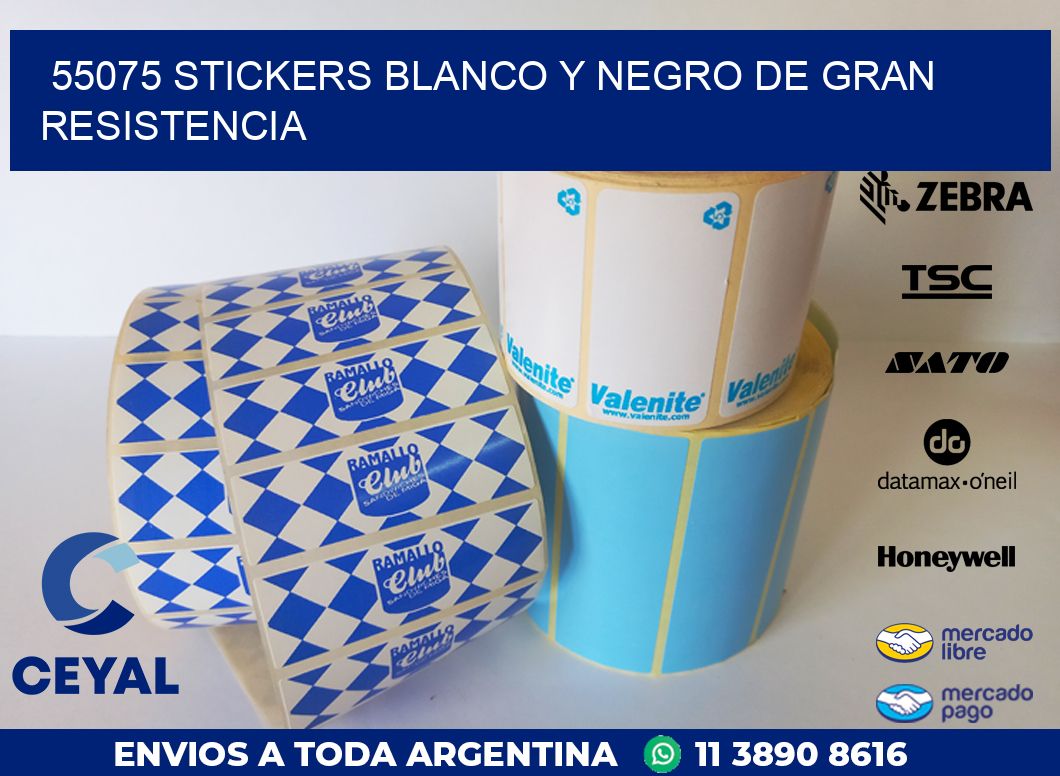 55075 STICKERS BLANCO Y NEGRO DE GRAN RESISTENCIA