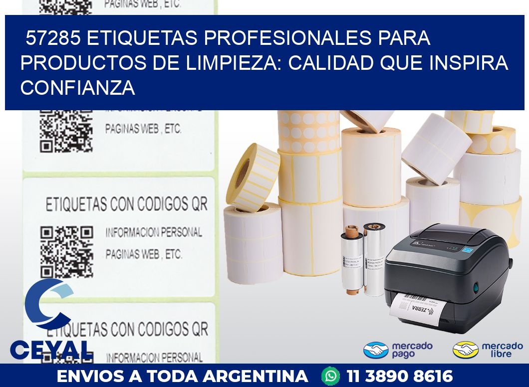 57285 ETIQUETAS PROFESIONALES PARA PRODUCTOS DE LIMPIEZA: CALIDAD QUE INSPIRA CONFIANZA