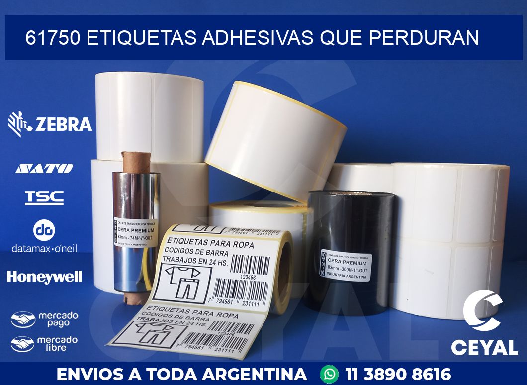 61750 ETIQUETAS ADHESIVAS QUE PERDURAN