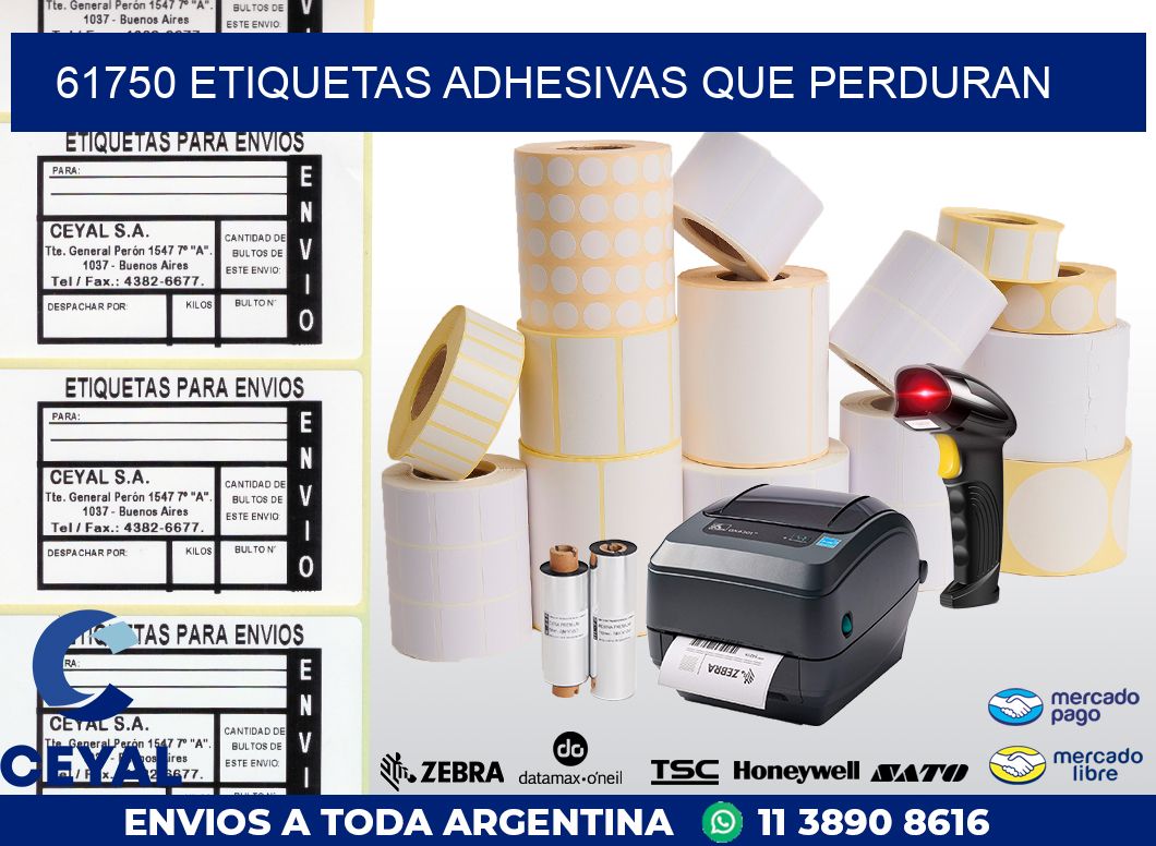 61750 ETIQUETAS ADHESIVAS QUE PERDURAN