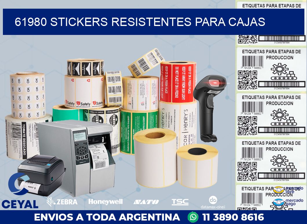 61980 STICKERS RESISTENTES PARA CAJAS