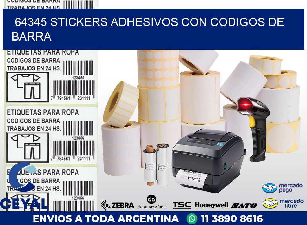 64345 STICKERS ADHESIVOS CON CODIGOS DE BARRA
