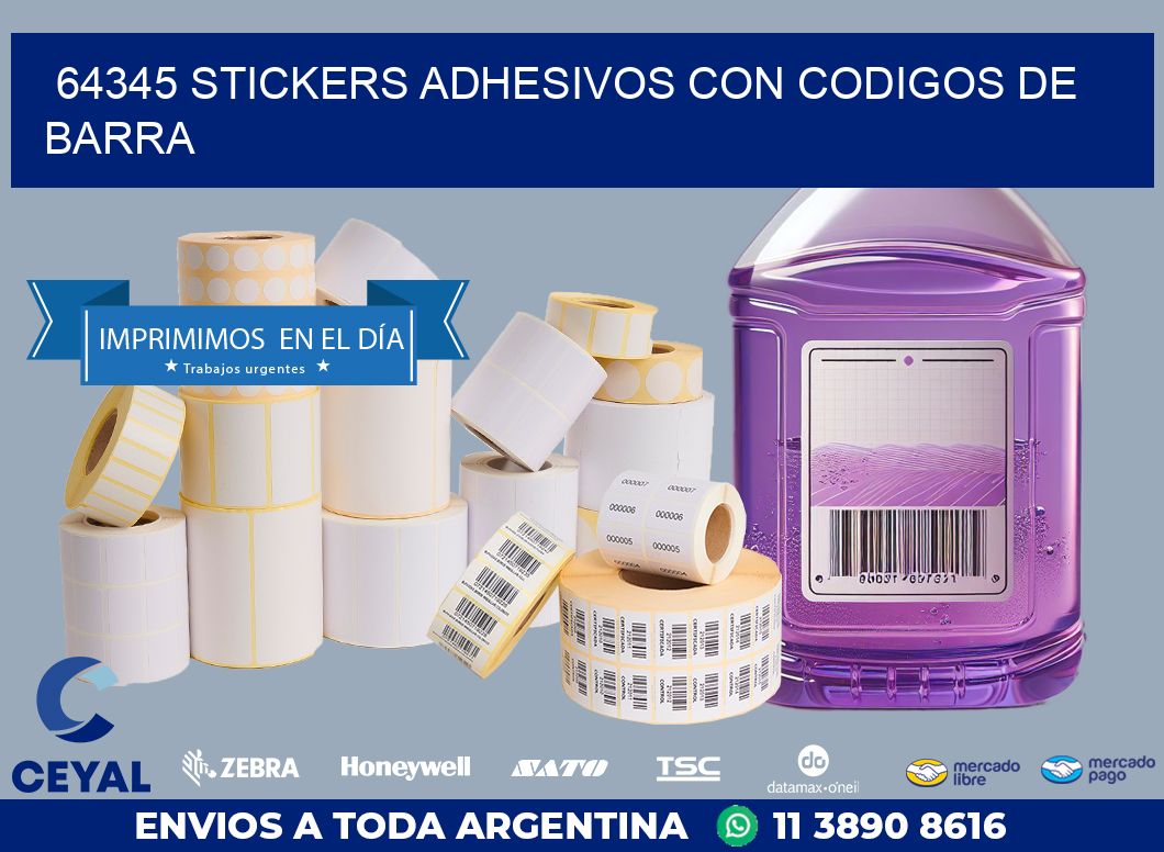 64345 STICKERS ADHESIVOS CON CODIGOS DE BARRA