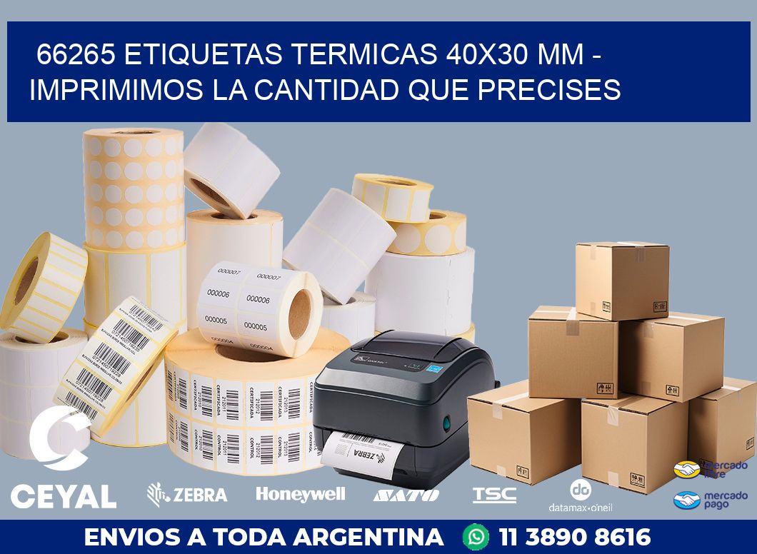 66265 ETIQUETAS TERMICAS 40X30 MM - IMPRIMIMOS LA CANTIDAD QUE PRECISES