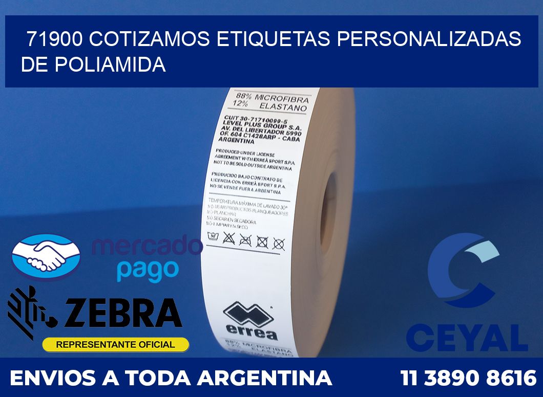 71900 COTIZAMOS ETIQUETAS PERSONALIZADAS DE POLIAMIDA