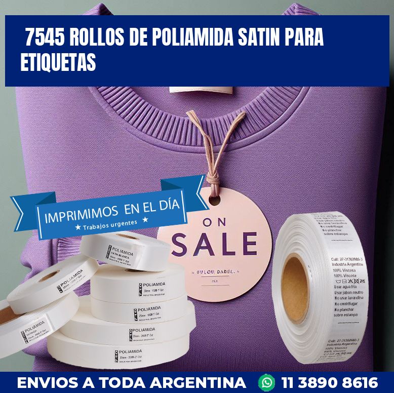 7545 ROLLOS DE POLIAMIDA SATIN PARA ETIQUETAS
