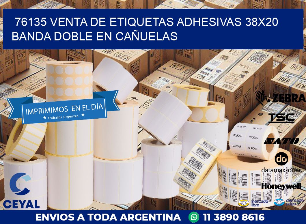 76135 VENTA DE ETIQUETAS ADHESIVAS 38X20 BANDA DOBLE EN CAÑUELAS