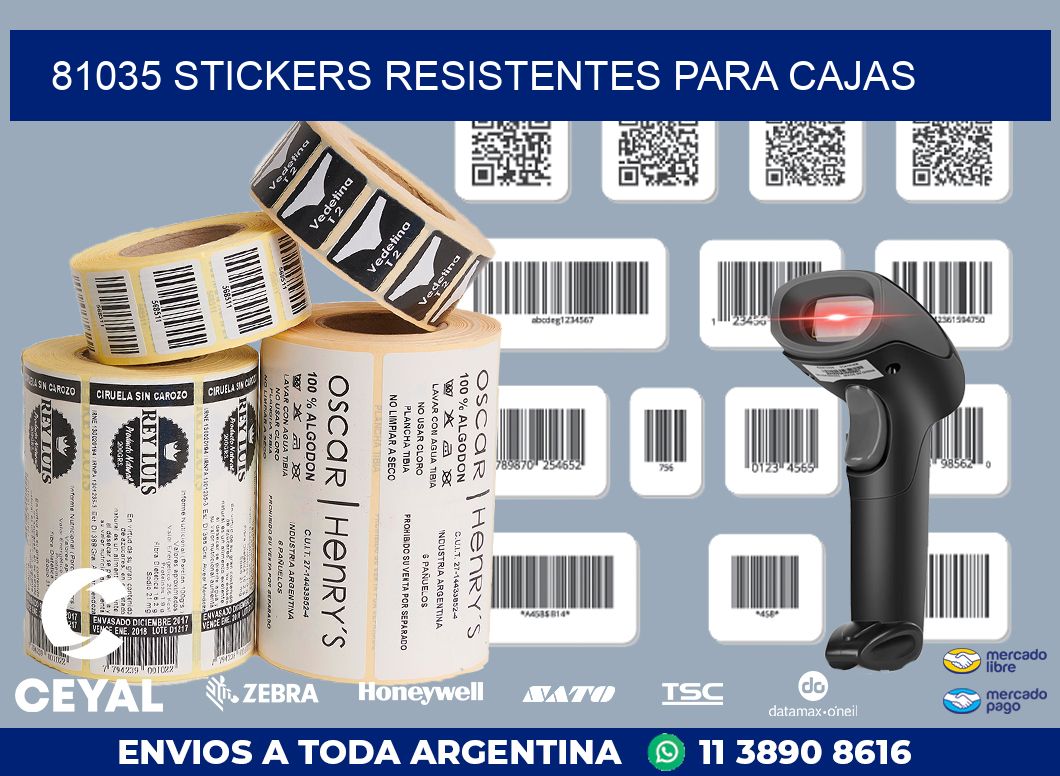 81035 STICKERS RESISTENTES PARA CAJAS