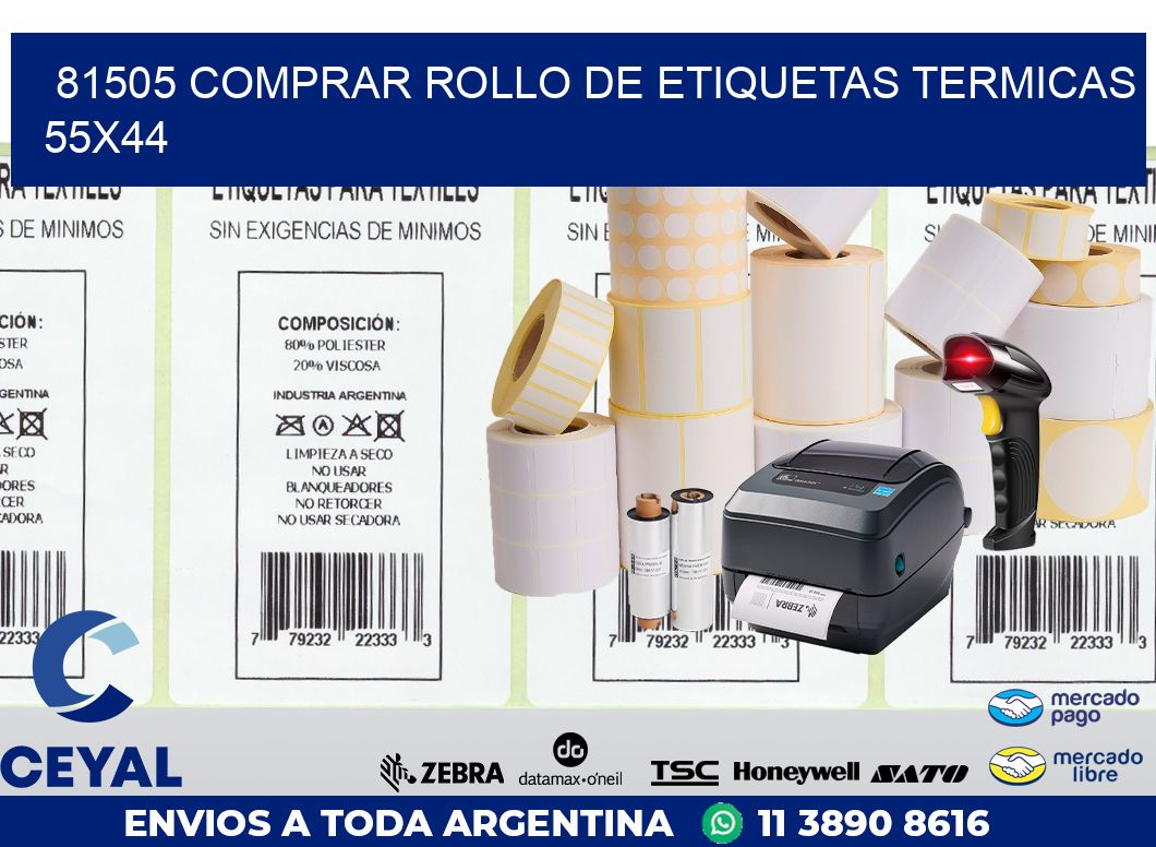 81505 COMPRAR ROLLO DE ETIQUETAS TERMICAS 55X44