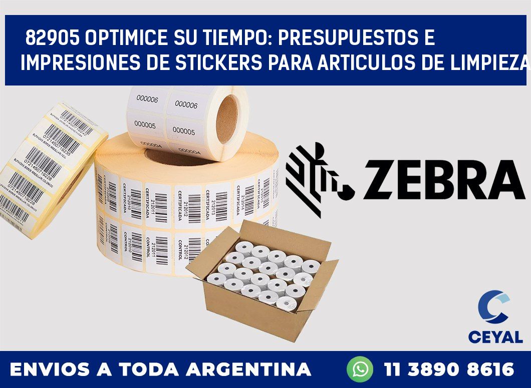 82905 OPTIMICE SU TIEMPO: PRESUPUESTOS E IMPRESIONES DE STICKERS PARA ARTICULOS DE LIMPIEZA