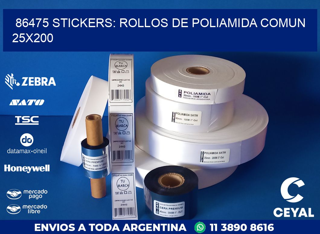 86475 STICKERS: ROLLOS DE POLIAMIDA COMUN 25X200