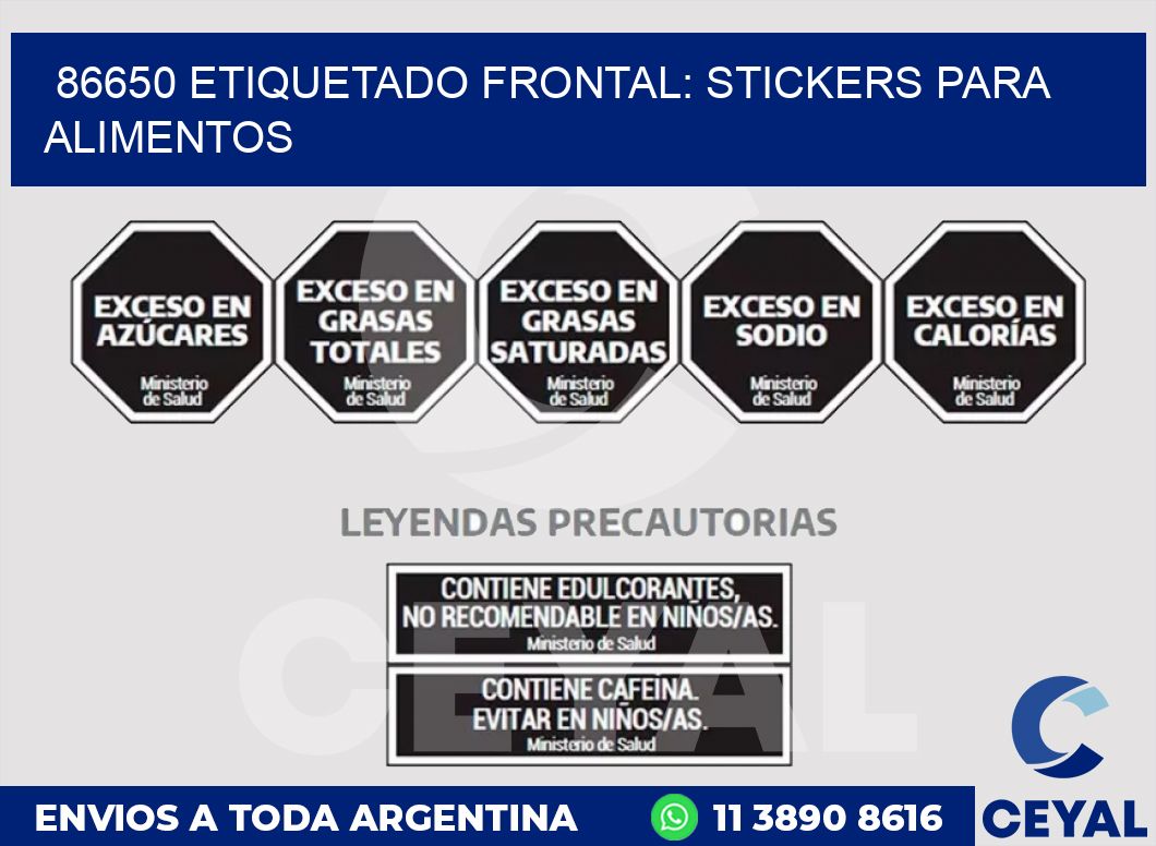 86650 ETIQUETADO FRONTAL: STICKERS PARA ALIMENTOS