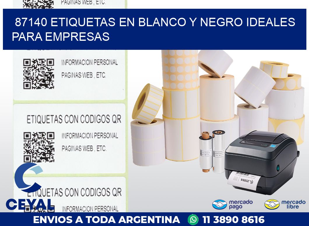 87140 ETIQUETAS EN BLANCO Y NEGRO IDEALES PARA EMPRESAS