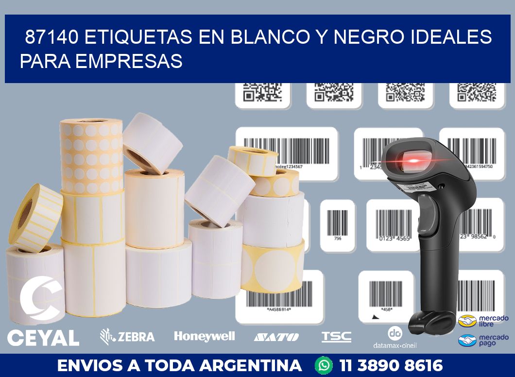87140 ETIQUETAS EN BLANCO Y NEGRO IDEALES PARA EMPRESAS