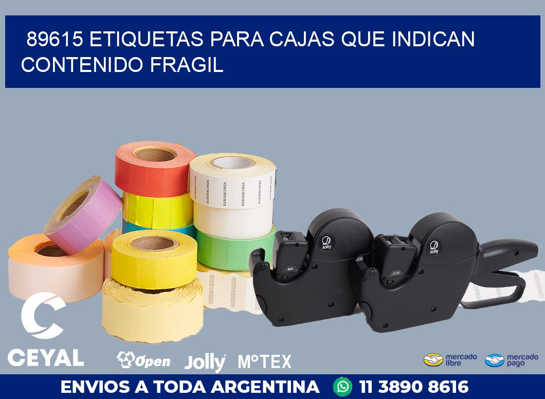 89615 ETIQUETAS PARA CAJAS QUE INDICAN CONTENIDO FRAGIL