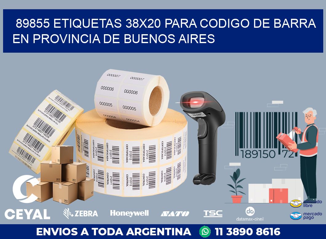 89855 ETIQUETAS 38X20 PARA CODIGO DE BARRA EN PROVINCIA DE BUENOS AIRES