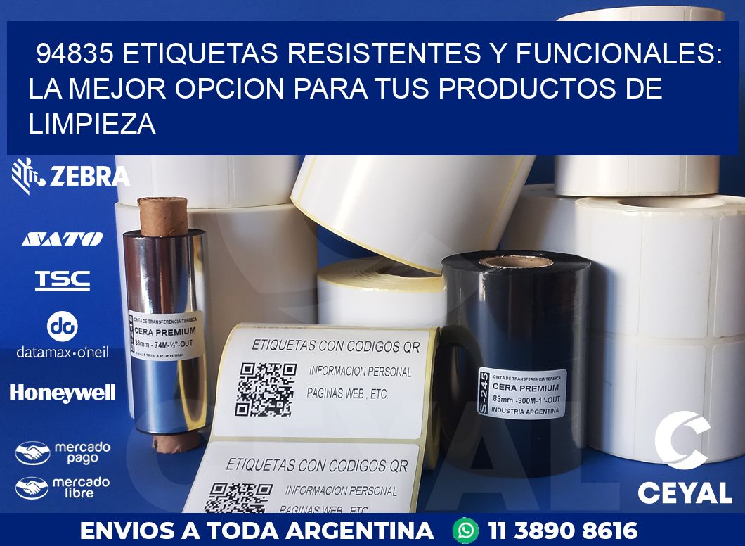 94835 ETIQUETAS RESISTENTES Y FUNCIONALES: LA MEJOR OPCION PARA TUS PRODUCTOS DE LIMPIEZA