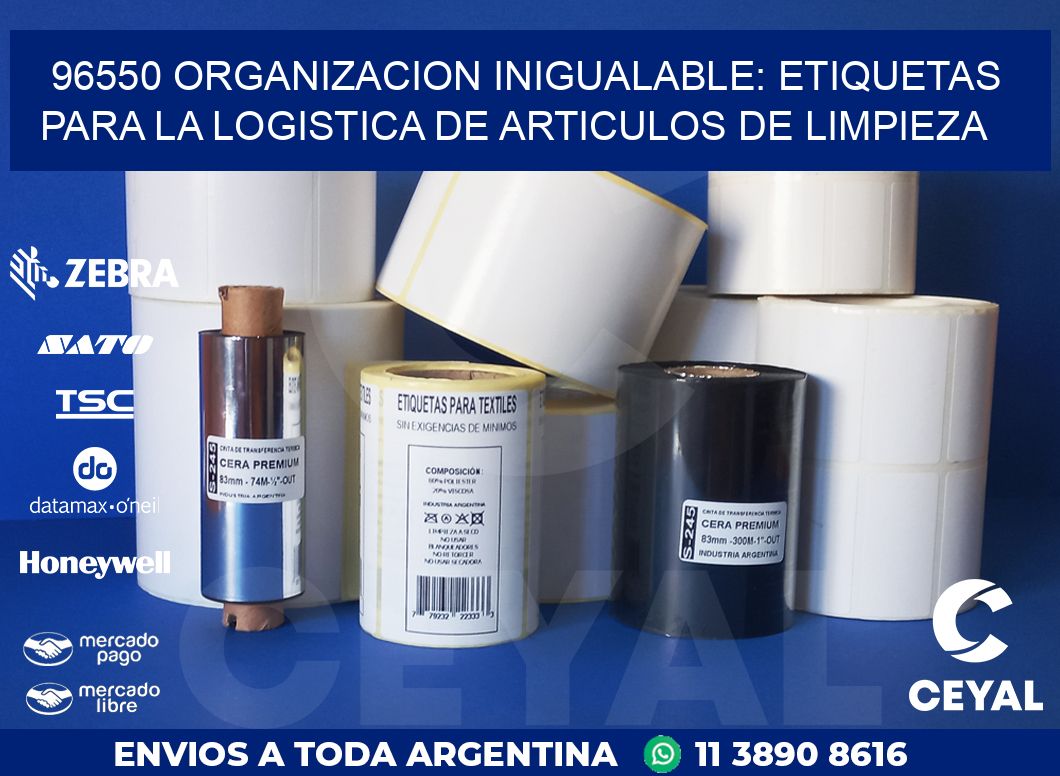 96550 ORGANIZACION INIGUALABLE: ETIQUETAS PARA LA LOGISTICA DE ARTICULOS DE LIMPIEZA