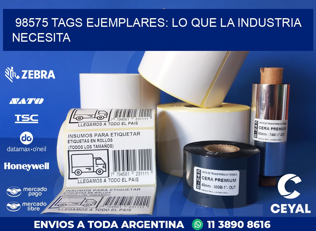 98575 TAGS EJEMPLARES: LO QUE LA INDUSTRIA NECESITA