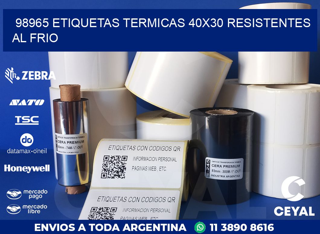 98965 ETIQUETAS TERMICAS 40X30 RESISTENTES AL FRIO
